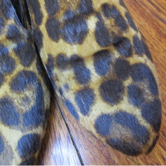 Nine West Black & Gold Leopard Print Loafers Size 7M Ballet Flats Moto Boho Edgy - Picture 11 of 16